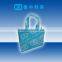 Blue color Non woven gusset bags with simple logo printed