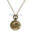 Motorcycle Watch Necklace Old Simple Round Antique Bronze Round Pocket Watch Necklace Pendant Motorcycle Watch Necklace