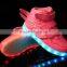 Girls USB rechargeable pink color changing led light LED shoes