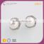 E78084K01 STYLE PLUS silver plate single pearl design big pearl white color plastic ball stud earrings