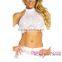 White Lace Halter Top and Bell Bottom Set formal pant suits for weddings