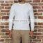 Vintage look heavy and thick 100% cotton henry collar long sleeve T shirt