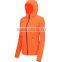 custom women OEM hooded orange softshell jacket for spring