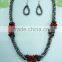 crochet simple statement necklace with natural gemstone