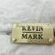 New Brush brass color metal engraved name logo tag