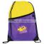 High quality customized backpack, silk printed drawstring polyester.