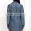 2016 New design women shirt dress long sleeve denim dress for women casual wear