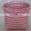 PP strap weaving zig zag round top square bottom basket set of 2