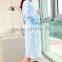 Blue Velour Bathrobe Kimono Collar Robes Women Elegant Home Sleepwear