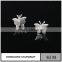 Fashion white gold silver stud earrings setting without stone
