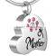 SRP8549 Crystal Setting Mother Memorial Keepsakes Heart Jewelry Stainless Steel Cremation Jewelry Urn Pendant