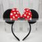 Hot Selling Cheap Plush Mickey Mouse Ears Headband For Baby Girls