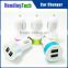 2.1A/1A aluminium alloy one to two car charger for Apple Iphone/Ipad and Android phone/Tablet
