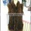 2015 new design knitted mink fur vest with raccoon fur trim