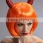 Cheap synthetic red color hair fashion orange color party wig, Halloween wig wholesale