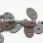 Dark Brown Oval Shape 2 Holes Real Leather Label Button
