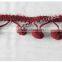 Hot sales cute 2cm width polyetser indian pom pom trims for garment/bags