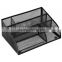 School Supply Desktop Organizer Caddy with Drawer /Space Saving Black Metal Wire Mesh 8 Compartment Office