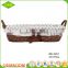 Wholesale high quality cheap handmade wicker empty gift basket with handle with ribbon