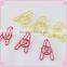 Eco-friendly personalized assorted colors metal letter A shaped paper clip