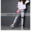 hot sale new model female jeans fashion design chic jeans for lady