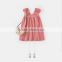 Wholesale Boutique Crushed Muslin Girl Dresses Flutter Shoulder Straps Baby Clothes