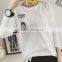 Cartoon Embroidery Pocket Spring Dress Loose Cotton Long Sleeve T-shirt