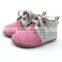Wholesale Rose Pink Genuine Leather Moccasins Baby Shoes with 2017