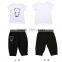 Wholesales summer cotton short sleeve kids t shirt with pants set