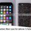 Mottled irregular pattern real carbon fiber phone case for iPhone 7 silver & gold gloss