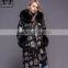 Wholesale italy fur parka jacket big fox fur trimming ladies hooded fur outdoor parka with rabbit fur liner