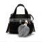 Fashion leather keychain raccoon fur bag charm accessory with tassel