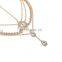 Bohemian Exaggerated Full Rhinestone Headdress Water Drops Gems Tassel Headband Headchain Headpiece