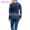 Factory price blue long sleeves o neck winter shirts womens blouses 2017