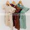 Children Girls Dress Autumn Winter Ribbed Knitted Dresses Solid Color Girls Ruffles Princess Dresses For Girls Casual Daily