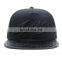 Snakeskin Leather Bill Design Custom Embroidery Black Snapback Cap Hat