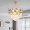 Modern Round Golden Luxury Led Hanging K9 Crystal Chandelier