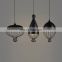 Loft vintage pendant lighting industrial cord cage lighting black white rustic ceiling lamp