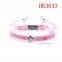 Fashion alloy charm pink braided skull bracelet for men & women