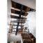 Contemporary Straight Staircases with Wood Tread Invisible Stringer