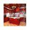 Wine red metal glass wood kitchen corner cabinet doors price basket