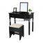 Mirror Makeup Dressing Table Writing Desk with 2 Drawers
