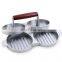 Best Quality Wooden Handle Non-stick Aluminum Burger Press With Handle