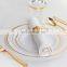 Disposable Rose Gold Dinnerware Set, Gold Rim Plastic Plates for Wedding Party, Wedding Party Plates