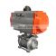 COVNA DN50 2 inch 2 Way 3 PCS 1000 WOG 316 Stainless Steel Pneumatic Actuated Butt Weld Ball Valve
