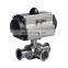 ANSI  AC220V DN50 Stainless Steel 304 Clamp 3 way Pneumatic Actuated Food Grade Ball Valve