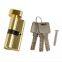 bright gold color oval shaped thumbturn single open euro profile brass lock cylinder