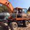 Вторичный колесный экскаватор Doosan DH210 весом 21 тонны, произведенный в Южной Корее, продается в Шанхае, Китай