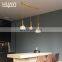 HUAYI Modern Style Copper Crustal E14 Chandelier Kitchen Dinoing Room Nordic Hanging Pendant Light