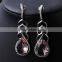 Cubic Zirconia Setting Stones Big Pink Crystal Elegant Water Drop Shape Party Earrings